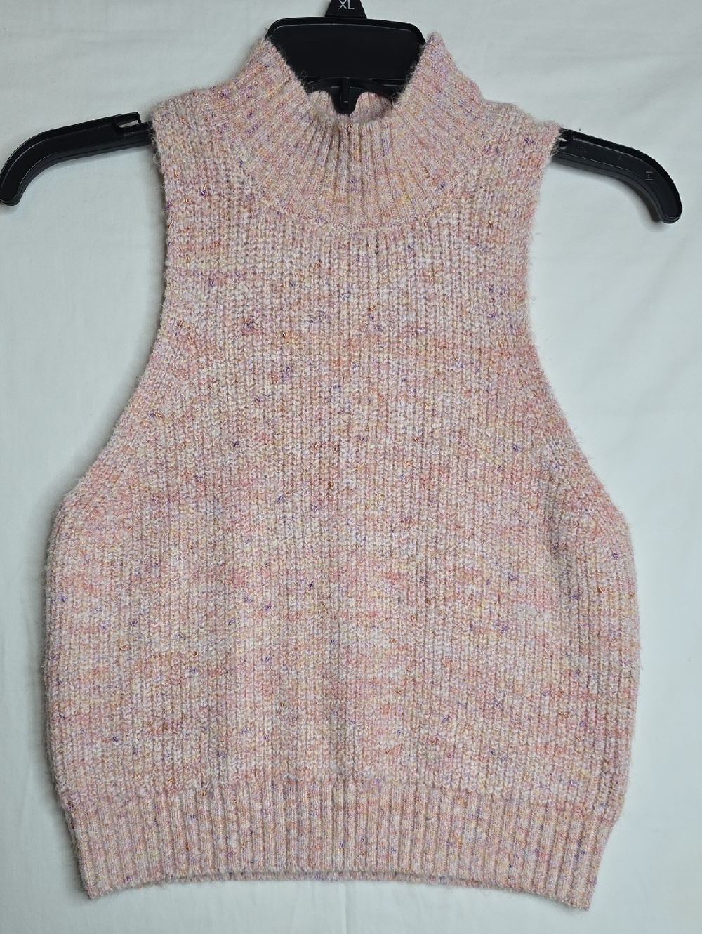 Lulus Chic For The Day Pink Multiknit Sleeveless Neck Sweater Tank - Picture 3 of 9